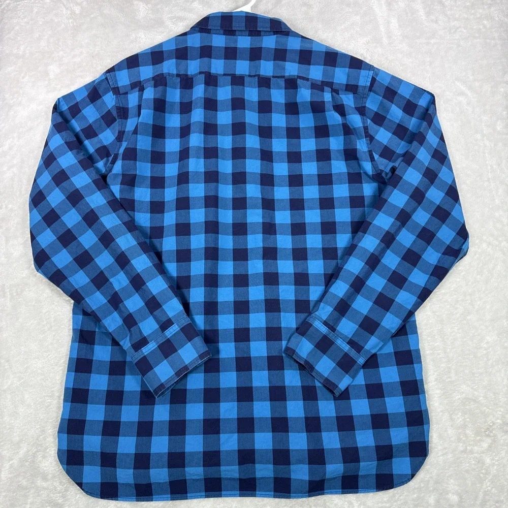 Bonobos Slim Fit Shirt Teal Blue Plaid Cotton Button Down Mens XLarge Modern .